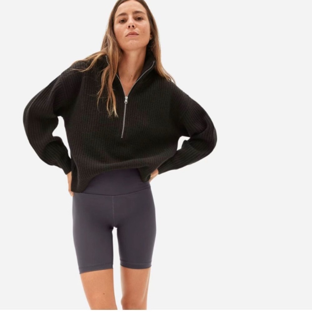 Everlane Shorts Women Gray Purple Biker The Perform Bike High Rise 8 Inch S